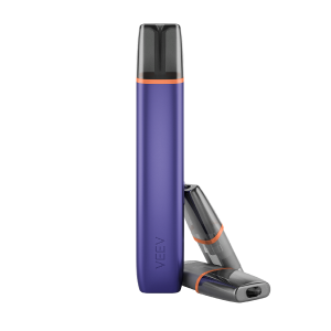 VEEV ONE vape device in purple with two e-liquid pods